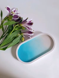 Image 1 of Plaster and epoxy resin stand blue