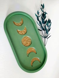 Image 2 of Plaster stand green oval with embossing