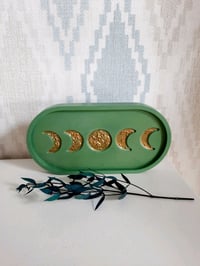 Image 3 of Plaster stand green oval with embossing