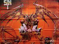 Image 2 of MORTAL SIN - Mayhemic destruction Flag 3' x 3' (cloth poster Banner tapestry) Thrash metal