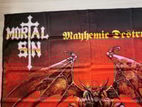 Image 3 of MORTAL SIN - Mayhemic destruction Flag 3' x 3' (cloth poster Banner tapestry) Thrash metal