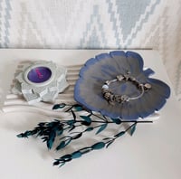 Image 2 of Stand made of plaster monstera gray with blue