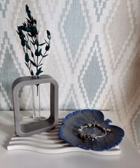 Image 4 of Stand made of plaster monstera gray with blue