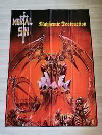 Image 1 of MORTAL SIN - Mayhemic destruction Flag (cloth poster Banner tapestry) Australian thrash metal