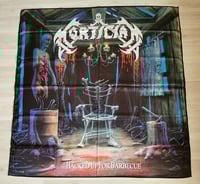 Image 1 of MORTICIAN - Hacked up for barbecue Flag 3' x 3'(cloth poster Banner tapestry) Death metal Deathgrind