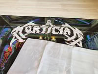 Image 3 of MORTICIAN - Hacked up for barbecue Flag 3' x 3'(cloth poster Banner tapestry) Death metal Deathgrind