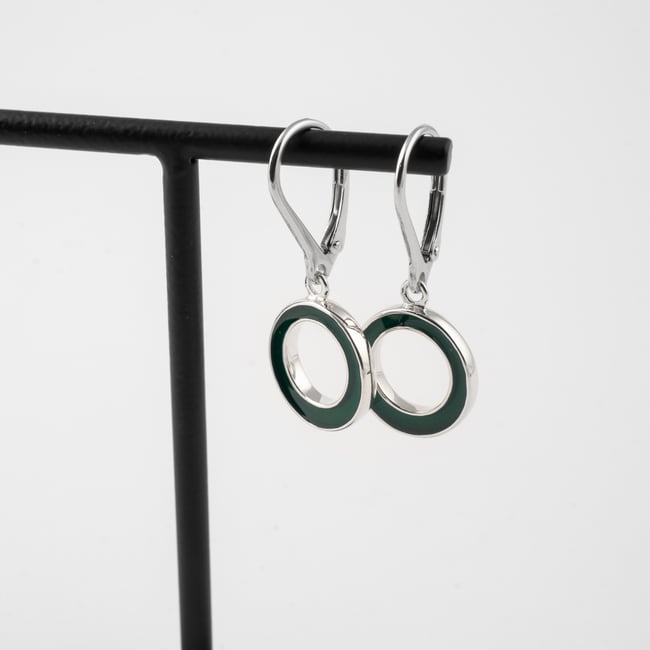 Small Round Open Silver Earrings