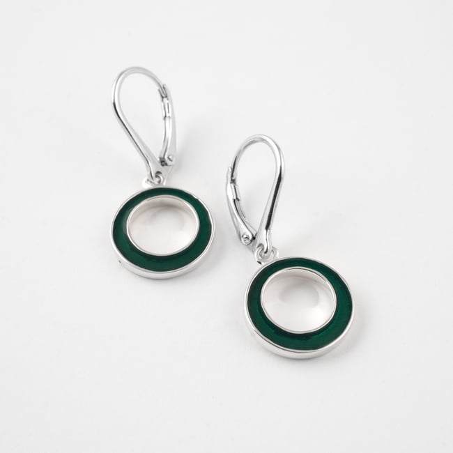 Small Round Open Silver Earrings