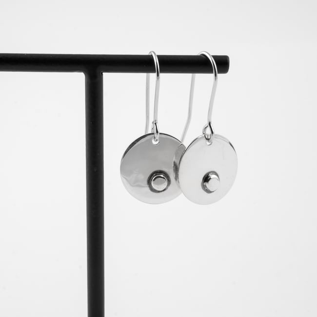 Round Sterling Silver Earrings