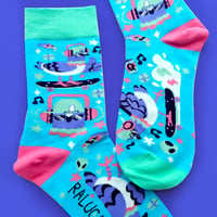 Image 1 of Funky Pigeon Embroidered Crew Socks