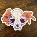 [Stickers] Cat Skull & Lilies