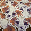 [Stickers] Cat Skull & Lilies