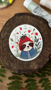 Strawberry sloth  sticker 🍓