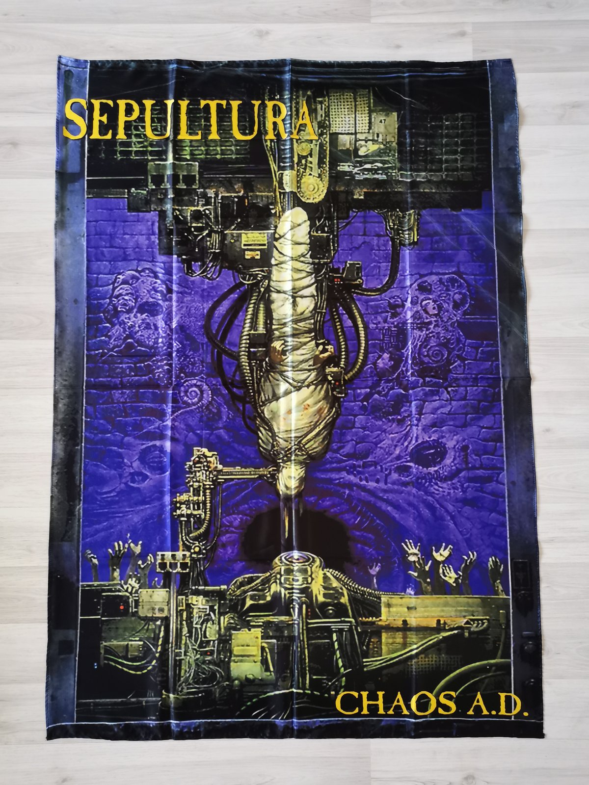 限定スチール缶 タペストリー SEPULTURA / Chaos A.D. SEPULTURA - Chaos A.D. Flag (cloth poster Banner tapestry