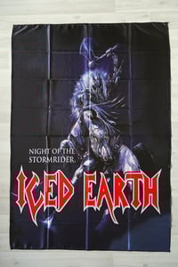 Image 1 of ICED EARTH - Night of the stormrider Flag (cloth poster Banner tapestry) Heavy metal