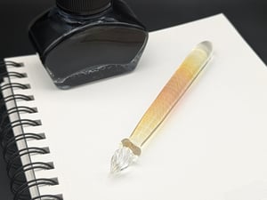 Gold & Silver Feathered Dip Pen