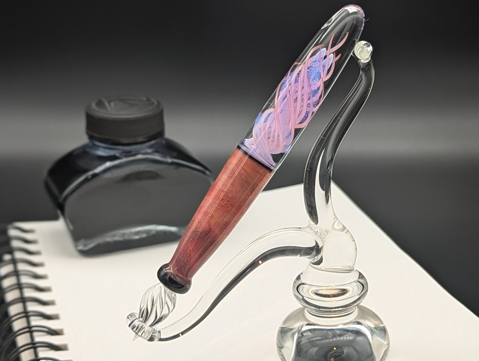 筆記具 Hanabi Glass Studio - pink clear marble Cosmic Impact Series | Hanabi Glass