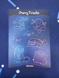 Starry Poke-friends Sticker Sheet