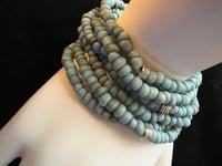 Image 3 of Blue turquoise stretch bracelet