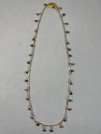 Image 1 of Multi colored dangling stone necklace