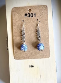 Image 1 of Blue and white earrings 