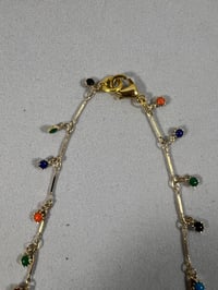 Image 2 of Multi colored dangling stone necklace