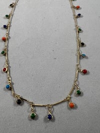 Image 4 of Multi colored dangling stone necklace