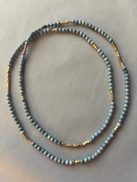 Image 1 of Extra long baby blue turquoise necklace