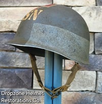 Image 3 of WWII NAVY Helmet U.S.N. Medic D-Day Normandy. M-1 Type Helmet.