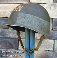 Image 3 of WWII NAVY Helmet U.S.N. Medic D-Day Normandy. M-1 Type Helmet. 