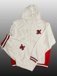 Image 1 of Détis Kinore White and Red "Mesh" TechSuit