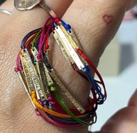 Image 1 of Tiny 14k gold bar bracelet