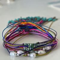 Image 1 of Turquoise and pearl bracelet