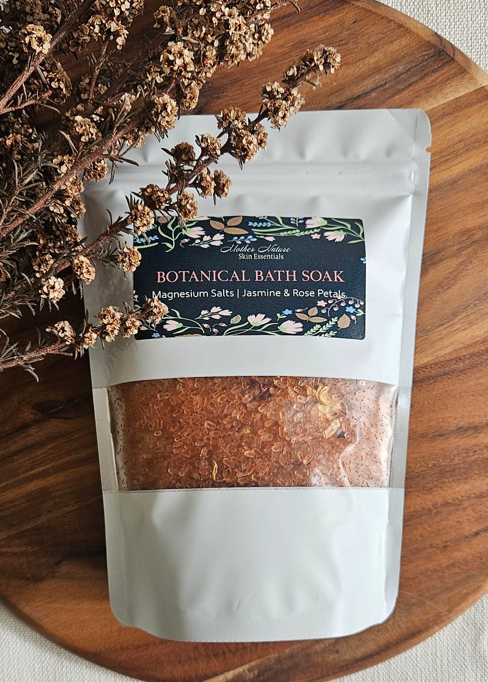 Image of Botanical Bath & Foot Salt Soaks | Jasmine & Rose Petals | Magnesium Bath Soaks 