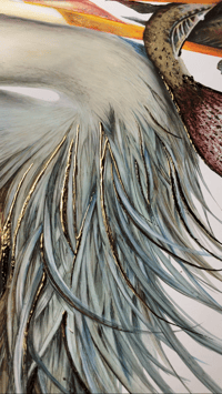 Image 3 of BLUE HERON FISHING - EMBELLISHED