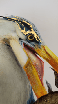 Image 4 of BLUE HERON FISHING - EMBELLISHED