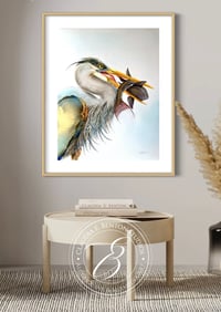 Image 5 of BLUE HERON FISHING - EMBELLISHED