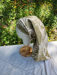 Image 1 of Beige & Olive Tropical Linen Bandana 