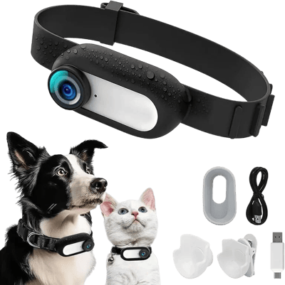 1080P Pet Collar HD Camera with Video Recording Wireless Mini Body Cam for Indoor/Outdoor