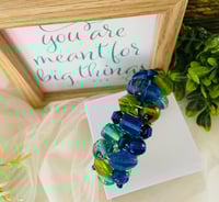 Image 2 of Blue-n-Green Sea Glass Cuff bracelet 