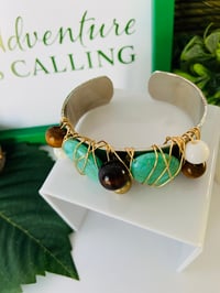 Image 1 of Golden Turquoise Cuff Bracelet 