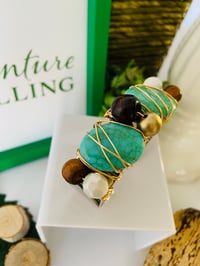 Image 3 of Golden Turquoise Cuff Bracelet 