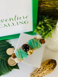 Image 2 of Golden Turquoise Cuff Bracelet 