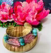 Image 1 of Pink-n-Turquoise Cuff Bracelet  