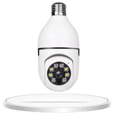 A6 Light Bulb Security Camera 355°Pan 90°Tilt Wifi Outdoor Indoor Light Bulb Camera