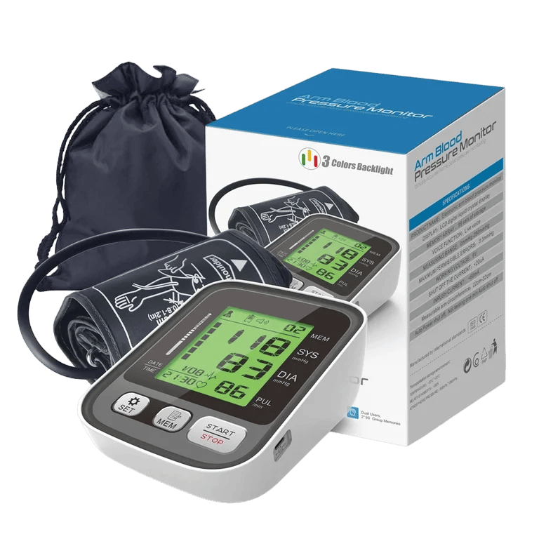 Digital LCD Blood Pressure Monitor - Heart Rate, Large Cuff, Portable