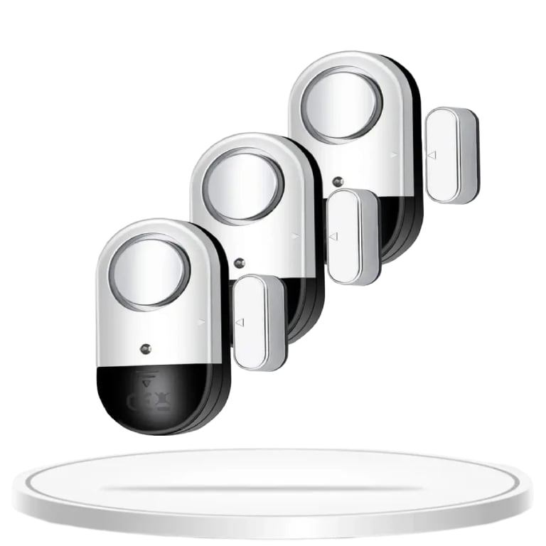 Wireless Door Window Alarm 3-Pack | Magnetic Sensor, 120 DB, Home Security, Batteries Included