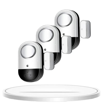 Wireless Door Window Alarm 3-Pack | Magnetic Sensor, 120 DB, Home Security, Batteries Included