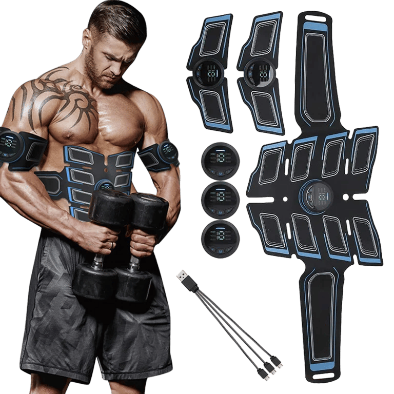 EMS Muscle Stimulator - 8 Pad Abs Trainer, USB Rechargeable Abdominal Muscle Toner
