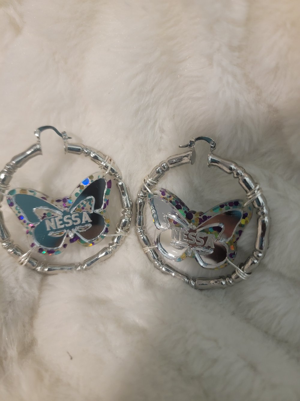 Image of Butterfly Hoop Earrings